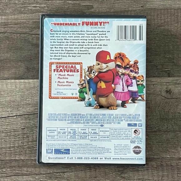 ALVIN AND THE CHIPMUNKS: THE SQUEAKQUEL [ DVD ] 20TH CENTURY FOX - Picture 2 of 6